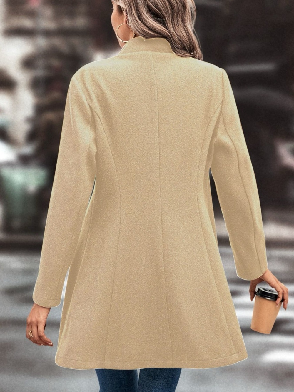 Button Up Longline Coat - Picture 11 of 12